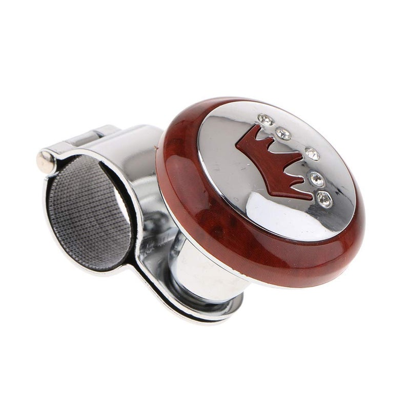 Marrone Car Steering Wheel Knob, Riloer Car Steering Wheel Rotary Knob, Electric Handle Booster Ball, Car Power Handle, Universal Fits for Cars. (Brown Ring) - Image 1
