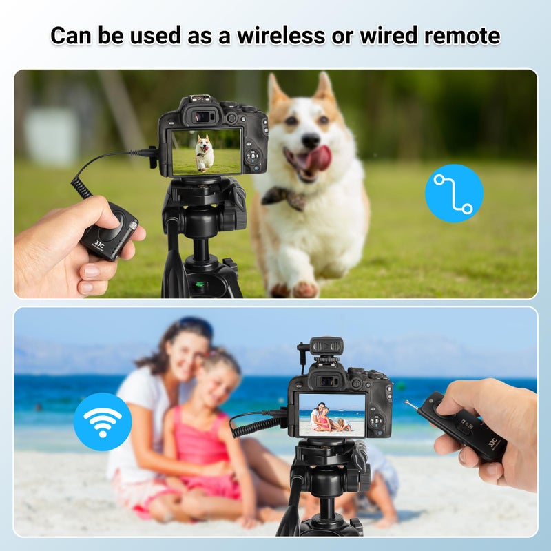JJC Radio Wireless Remote Control Shutter Release for Canon EOS Rebel T7 T6 T5 EOS R50V R6 Mark III II R7 R8 R10 R100 RP R T8i T7i T6i T6s T5i T4i SL3 SL2 2000D 70D 77D 80D 90D M5 M6 Mark II & More - Image 5