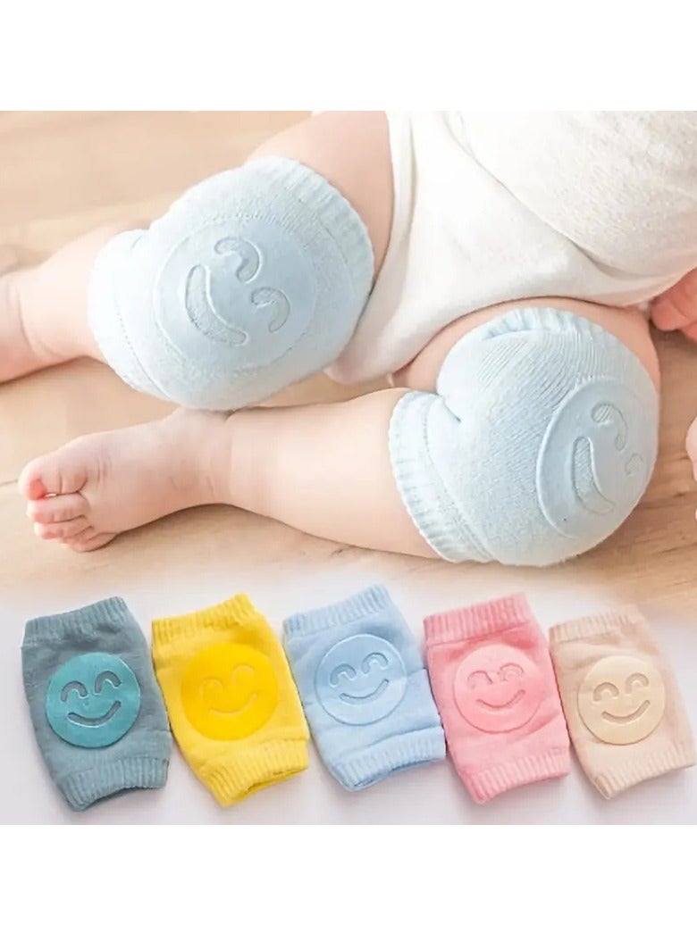 Little tots Baby Crawling Knee Pads, 5 Pairs Baby Crawling Anti-Slip Knee Pads, Unisex Baby Toddlers Kneepads Protectors, Toddlers Leg Warmers Assorted - Image 1