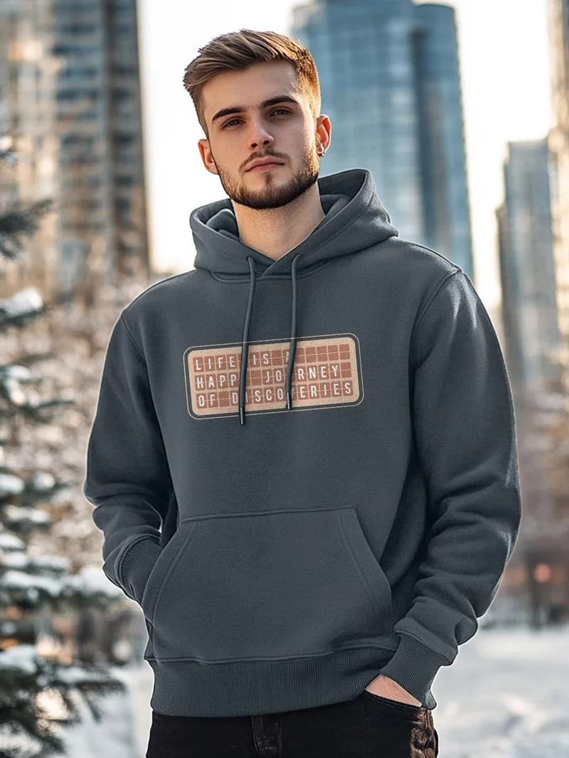 نوبيرو Nobero Men's Cotton Blend Hooded Sweatshirt