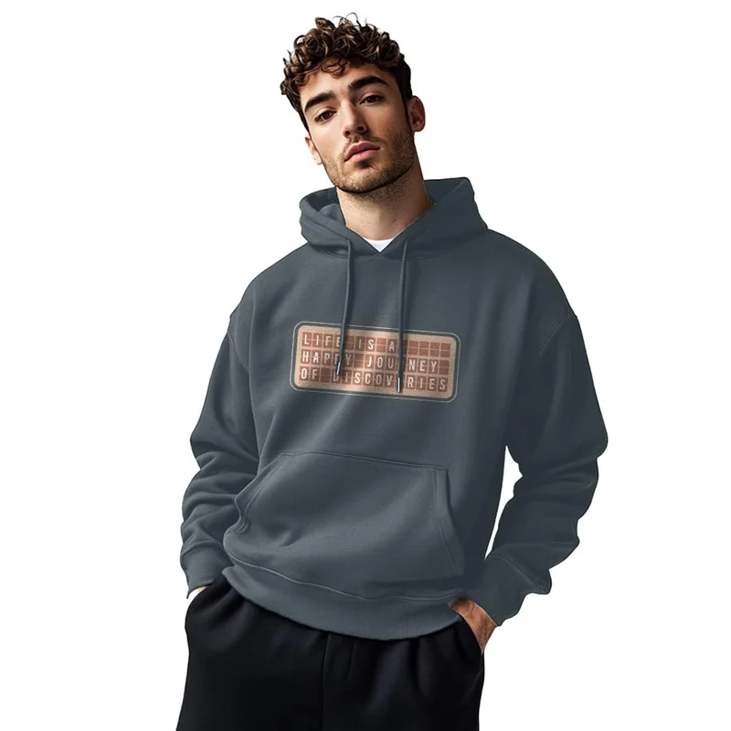 نوبيرو Nobero Men's Cotton Blend Hooded Sweatshirt