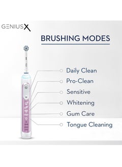 Oral-B Oral-B Genius X Electric Toothbrush with Artificial Intelligence, App Connected Handle, Travel Case, 6 Mode Display with Teeth Whitening, Pink  - Image 4