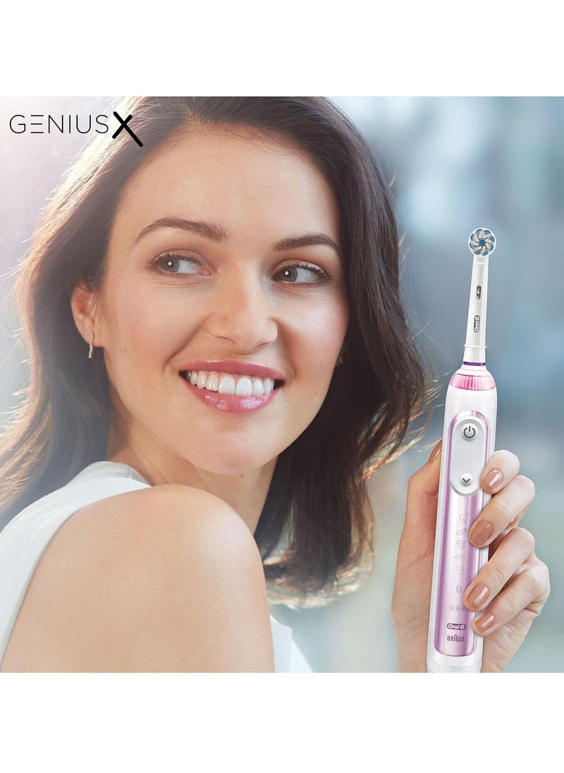 Oral-B - Oral-B Genius X Electric Toothbrush with Artificial Intelligence, App Connected Handle, Travel Case, 6 Mode Display with Teeth Whitening, Pink - Image 1