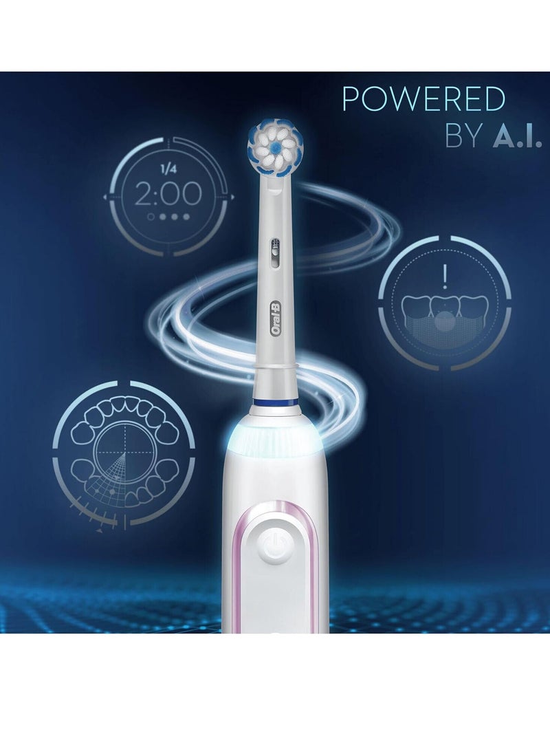 Oral-B - Oral-B Genius X Electric Toothbrush with Artificial Intelligence, App Connected Handle, Travel Case, 6 Mode Display with Teeth Whitening, Pink - Image 1