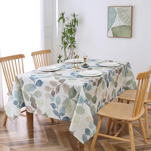 Randall Colorful Leaf Printed Rectangle Decorative Tablecloth 60"x84"x1 Wrinkle Free and Spillproof Oblong Table Cloth Cover for Home Kitchen Dinning and Party(6-8 Seats, Blue/Green/Tan) - Image 3
