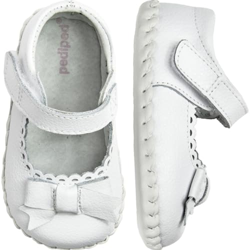 pediped baby girls Originals Betty - K mary jane flats, White, 0-6 Little Kid US - Image 1