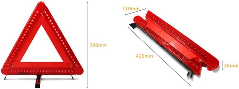 Krtopo Foldable Warning Triangle LED Car/Roadside Reflective Emergency Triangle Reflector Flasher - Image 5