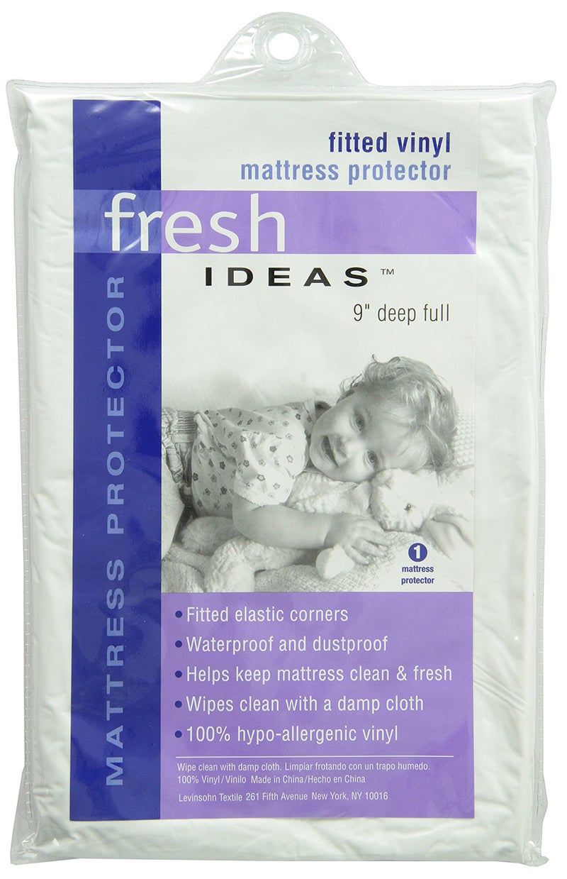 Fresh Ideas Levinsohn FRE111WHIT02 100 Vinyl Hypoallergenic Fresh Ideas Waterproof Mattress Protector Full White