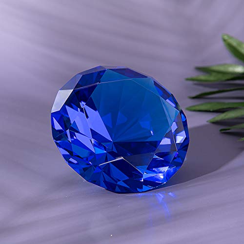 LONGWIN 80mm(3.1 inch) Crystal Diamond Paperweight Jewels Wedding Decorations Centerpieces Home Decor (Blue) - Image 2
