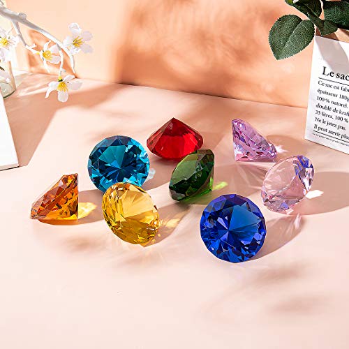 LONGWIN 80mm(3.1 inch) Crystal Diamond Paperweight Jewels Wedding Decorations Centerpieces Home Decor (Blue) - Image 5