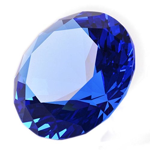 LONGWIN 80mm(3.1 inch) Crystal Diamond Paperweight Jewels Wedding Decorations Centerpieces Home Decor (Blue) - Image 1