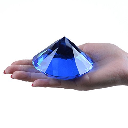 LONGWIN 80mm(3.1 inch) Crystal Diamond Paperweight Jewels Wedding Decorations Centerpieces Home Decor (Blue) - Image 4