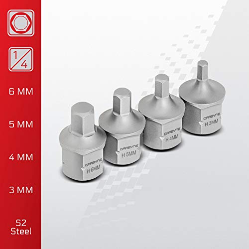 CARBYNE 9-Piece Stubby Low Profile Hex Bit Socket Set Metric, S2 Steel, 3mm to 14mm Super Short Allen Sockets with Dual Drive Internal Square and External Hex for Tight Confined Spaces - Image 3