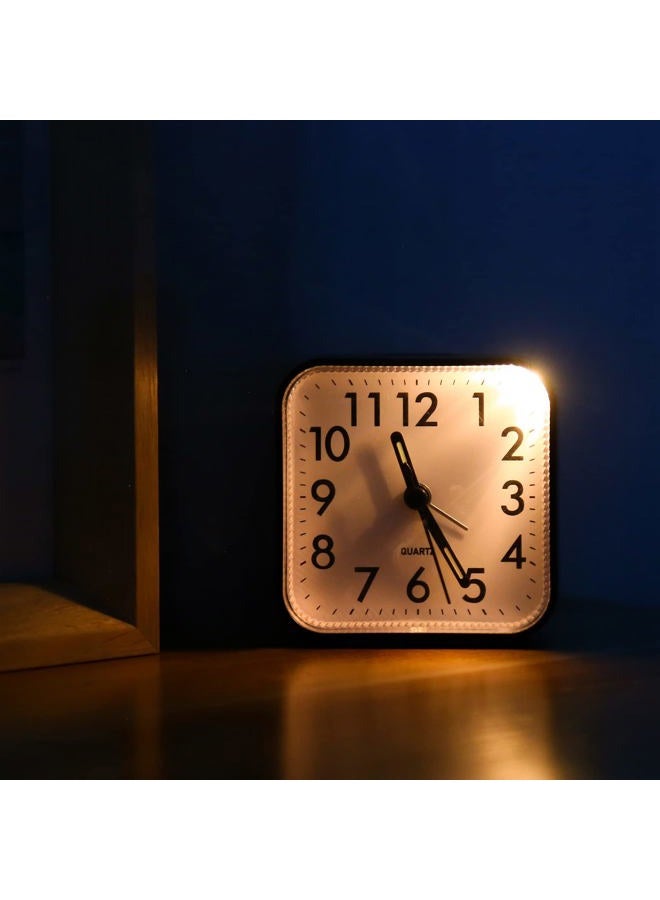 Ankilo Newest Analog Alarm Clock , Silent Non Ticking Small Clock, Travel Alarm Clock with Light, Snooze, Ascending Beep Sounds, Battery Operated Loud Alarm Clock for Home, Kids - Image 4