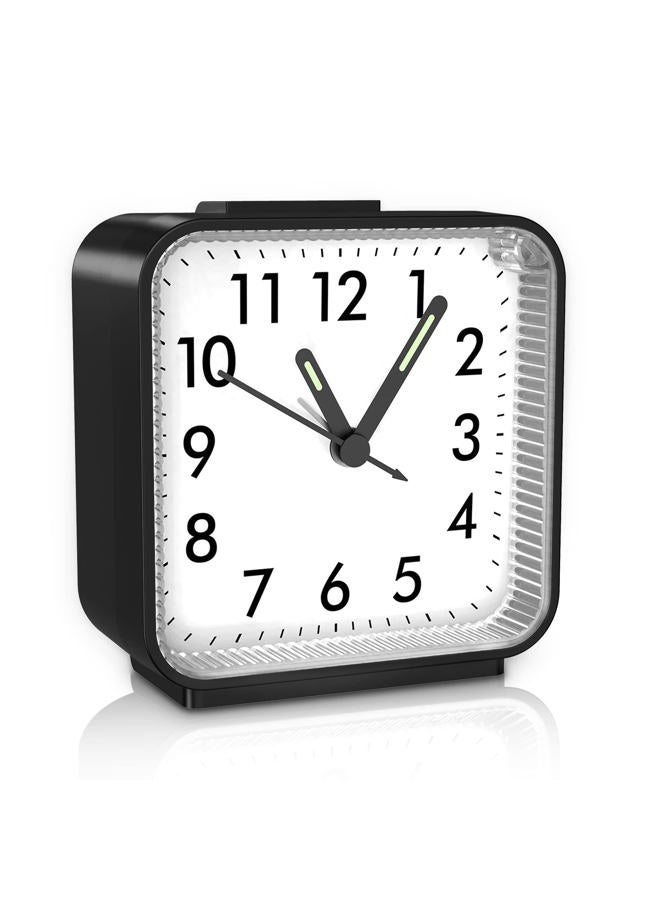 Ankilo Newest Analog Alarm Clock , Silent Non Ticking Small Clock, Travel Alarm Clock with Light, Snooze, Ascending Beep Sounds, Battery Operated Loud Alarm Clock for Home, Kids - Image 1