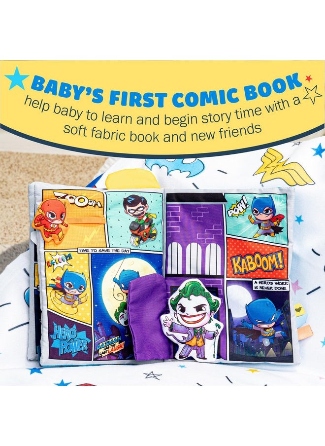 كيدز بريفيرد - كتابي الناعم الأول من سلسلة القصص المصورة - كتاب الأطفال المفضل لدي من سلسلة DC Comics The Batman Brave Little Heros Baby Crinkle Soft Sensory Book المصنوع من القماش الناعم للأطفال، مقاس 6.25 × 9 بوصات - Image 1