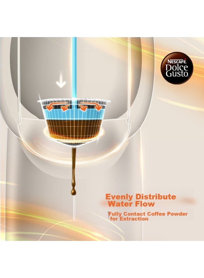 دولسي قوستو Dolce Gusto، ماكينة قهوة كبسولة شبه أوتوماتيكية، Piccolo Xs White، موديل مبتدئ للمنزل والمكتب - Image 3
