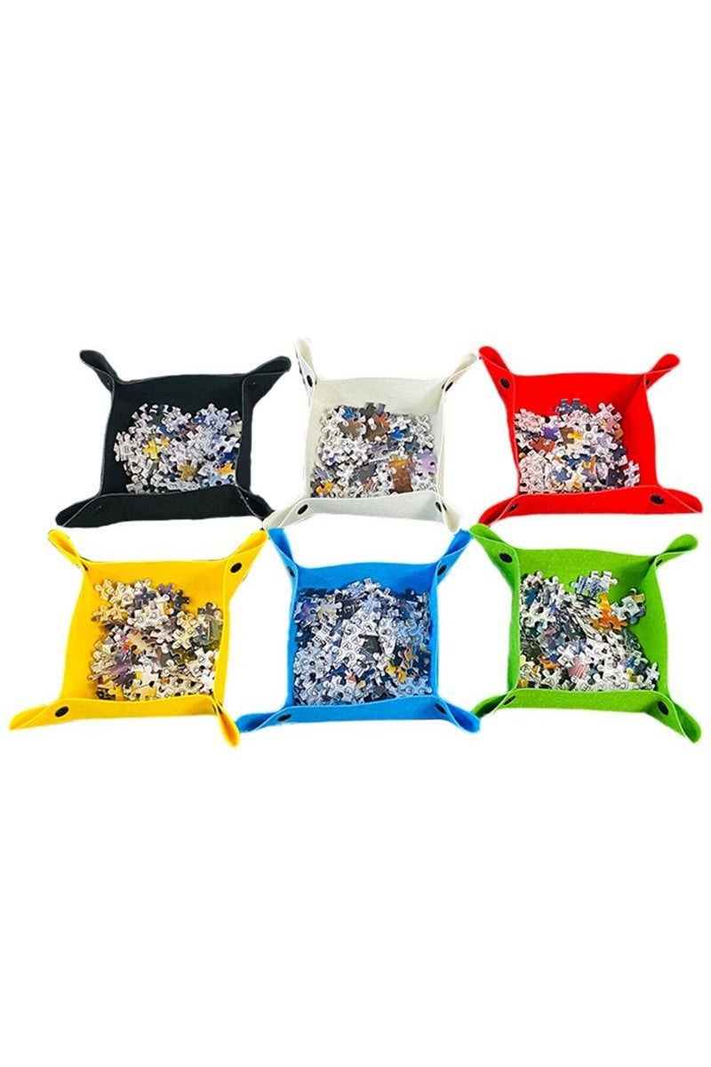 Six Color Tray 6 Colors Jigsaw Puzzle Disk Set 1000 Pieces Plus Portable Multifunctional Pad Storage