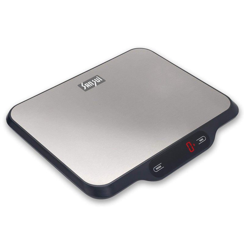 Sansui Digital Kitchen Scale with Stainless Steel Platform & Food Weight Machine for Health, Fitness, Home Baking & Cooking, 15 kg (Red LED Display) - Image 1