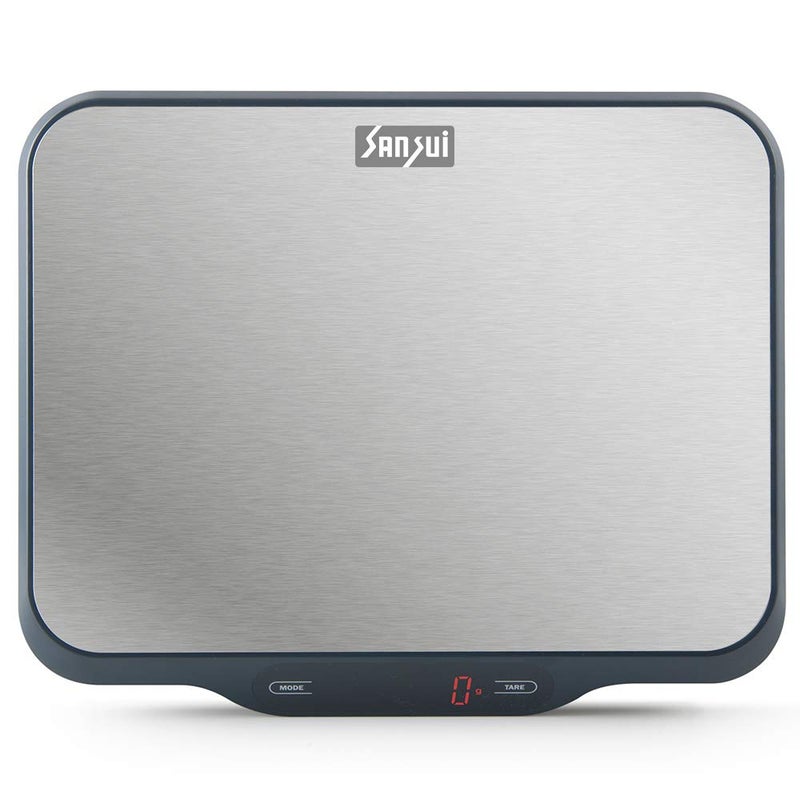 Sansui Digital Kitchen Scale with Stainless Steel Platform & Food Weight Machine for Health, Fitness, Home Baking & Cooking, 15 kg (Red LED Display) - Image 2