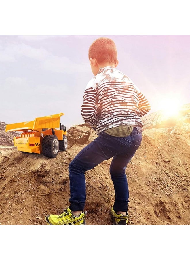 Top Race Rc Remote Control Dump Truck Toy | 11" X 5.7" | Alloy Metal And Plastic 4Wd With Heavy Rubber Tires - 2.4Ghz - Toy Trucks Rc Dump Truck Rc Construction Vehicles Remote Control Tractor  - Image 2