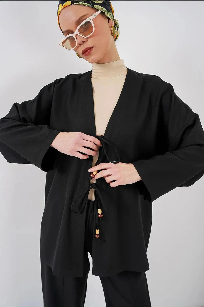 Big Dart BDART V-Neck Cardigan and Wide Leg Pants Set