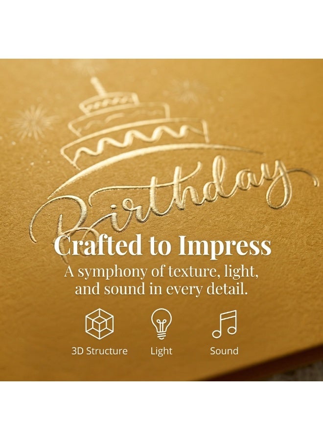 ZERIFAM 3D Birthday Cards, Pop up Happy Birthday Card with Envelopes Sticker, Musical LED Lights Birthday Cards, Cake Surprise Designed, Suitable for Mother's Birthday, Female, Girlfriend, Children's  ﻿ - Image 3