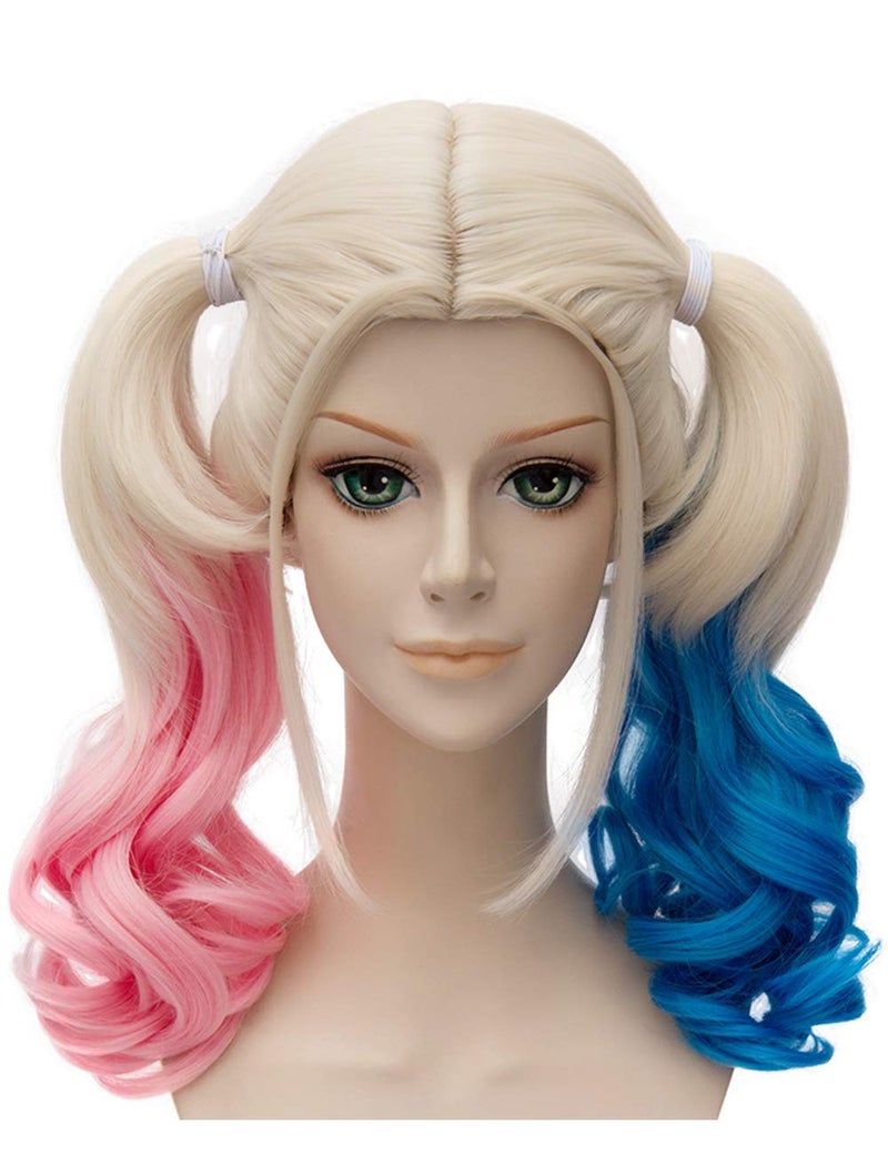 Mersi Blonde Wigs for Women Costume Braided Ponytails Wigs for Halloween Party S052