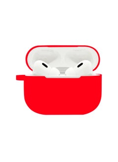 Generic Suitable For Airpods Pro2 Protective Case Silicone Case Airpods4 Apple Wireless Bluetooth Headset Case-Color:Red (with Hanging Ears 1.2mm)-Applicable Models:Airpods Pro2 Naked  - Image 1