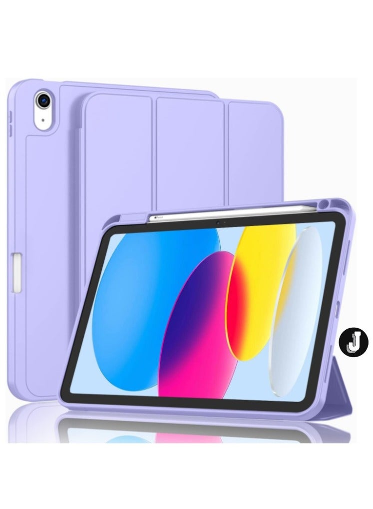 JAJEEK "iPad 10th Generation Case (10.9 Inch, 2022) – Smart Case with Pencil Holder, Soft TPU Back, Auto Wake/Sleep Support – Light Purple" - Image 1
