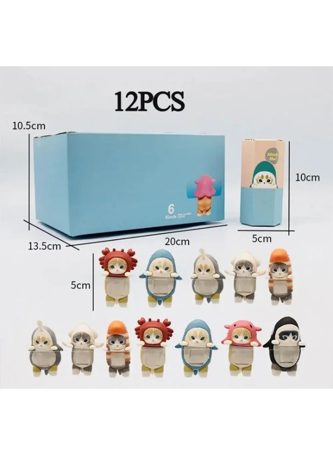 Sonny Angel Mofusand Hippers Marine Series Decorative Mini Figure Cute Cat Sea Life Cosplay Laptop Screen Border Adhesive Ornament Random Surprise Box - Image 3