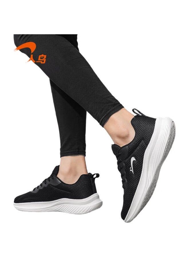 Noble bird Guirenniao Men'S Sneakers Breathable Mesh, Ultra-Light Running Shoes, Shock-Absorbing Running Shoes For Men, Black/White, Size 41 - Image 2