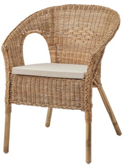 Armchair with cushion, rattan/Norna natural