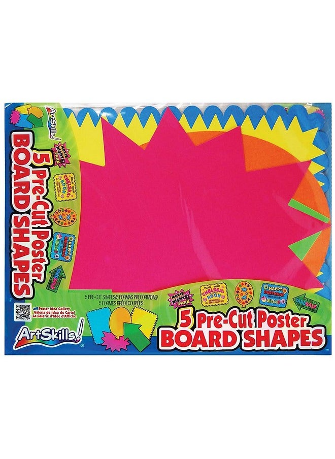 ArtSkills - 11 X 14 Poster Boards Shapes School Project Supplies Neon 5 Pack - Image 1