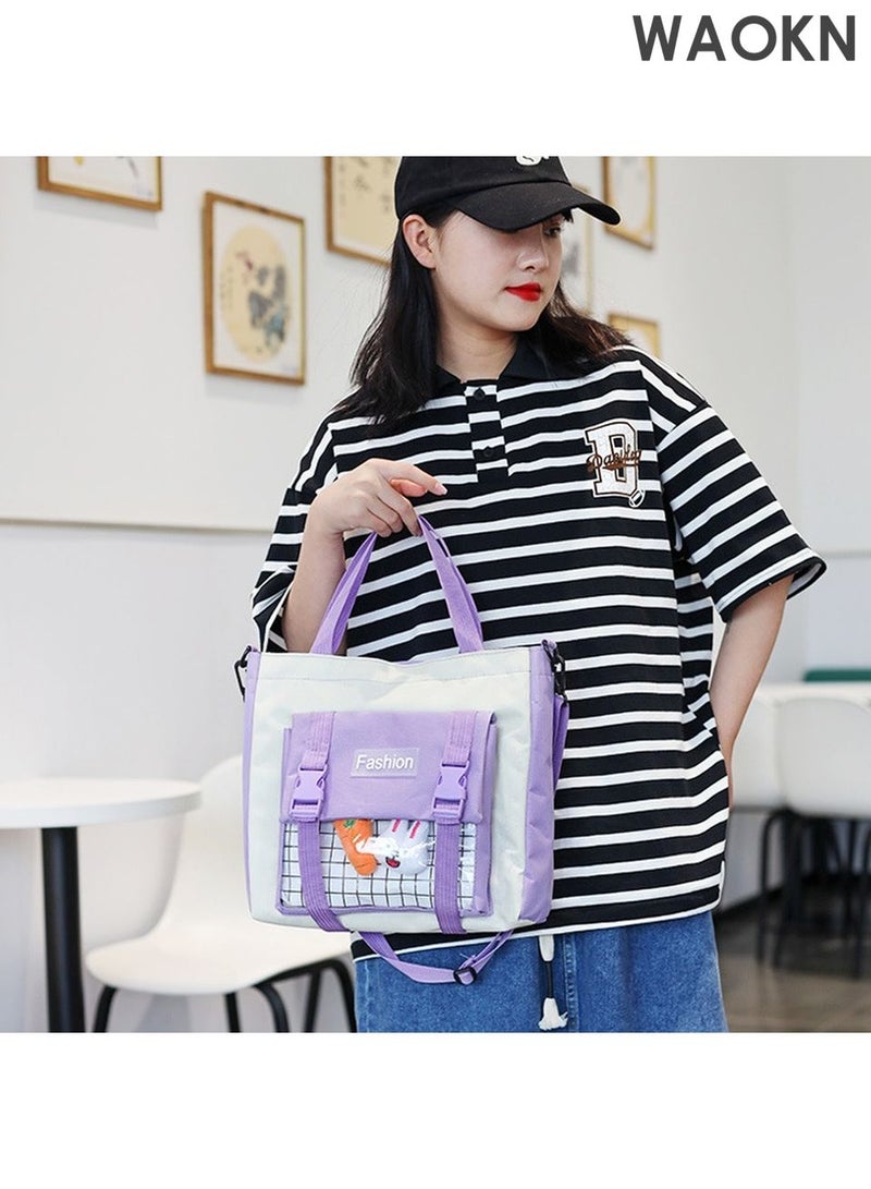 WAOKN 4-in-1 School Bags Set for Kids Includes School Backpack, Lunch Bag and Messenger Bag,stationery backpack, Lightweight Waterproof Oxford cloth Versatile Backpack -（Purple） - Image 5