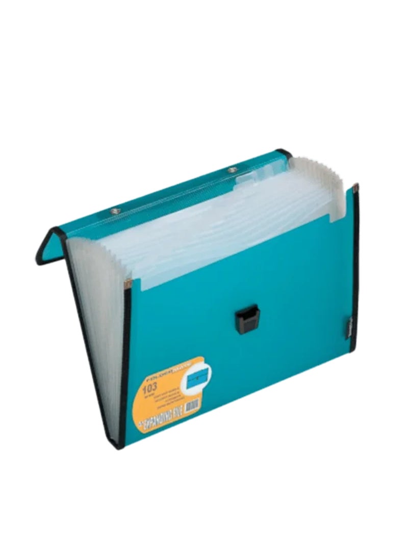 Foldermate 10-Piece 13-Pocket Buckle Closure A4 Expanding File Multicolor FE-103-ASS - Image 1