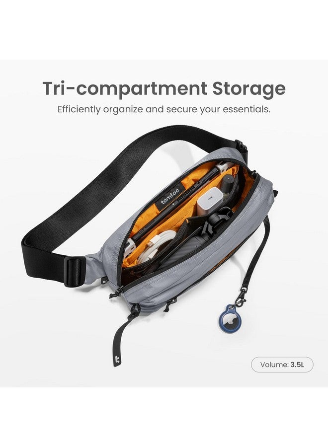 tomtoc 3.5L Sling Bag with RFID Blocking, Crossbody Bag Chest Shoulder Pack for Men and Women, Water-resistant Lightweight Casual Waist Fanny Pack for Travel/Daily Use - Image 3