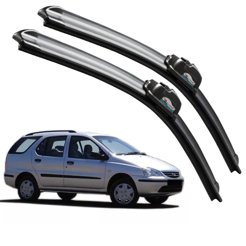 ROYALTECH Frameless Rubber Car Wiper Blades Set of 2 Compatible with (Indigo Marina (2013-2018) (D-24,P-16)) - Image 1