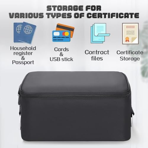 Handcuffs Document Organizer Bag with Lock | Travel Document & File Storage Bag with Card Slots, Large Folder Layer & Combination Lock | Secure Bags for Home, Office & Travel (Black) - Image 2