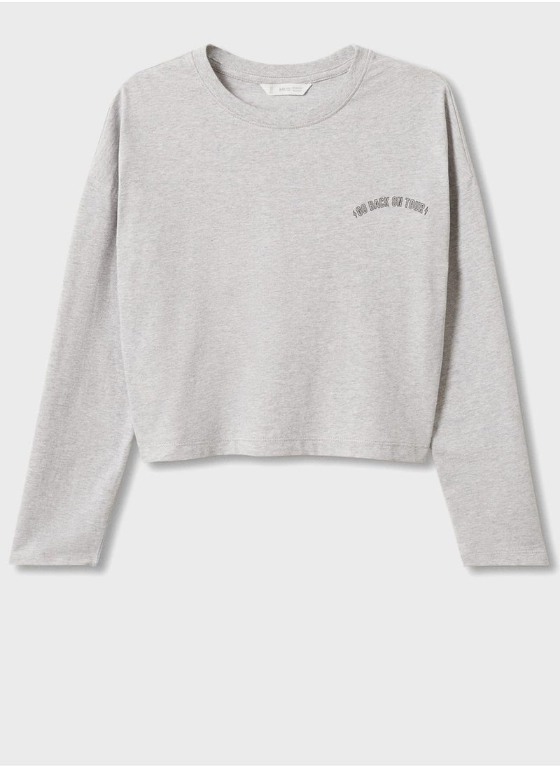 MANGO - Kids Slogan T-Shirt - Image 1