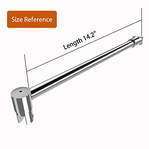 HTLOTUS Shower Door Support Bar - 14.2'' Telescopic Arm for 5/16'' to 1/2'' Thick Glass, Fixed Frameless Shower Glass Panel, Polished Silver - Image 3