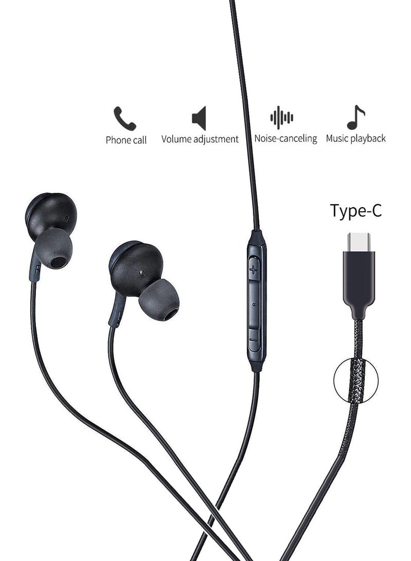 Chappeline HA4 Wired Earphones In-Ear Headphones Earbuds with USB Type C interface (Remote & Microphone) Noise Isolating, High Definition Sound - Black - Image 4