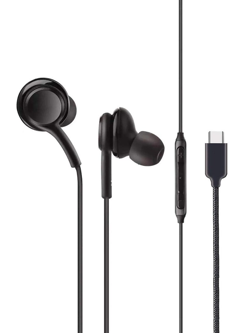 Chappeline HA4 Wired Earphones In-Ear Headphones Earbuds with USB Type C interface (Remote & Microphone) Noise Isolating, High Definition Sound - Black - Image 1