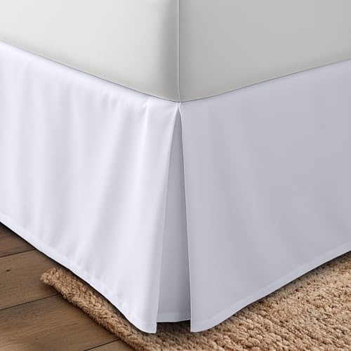 Utopia Bedding Full Bed Skirt Soft Quadruple Pleated Ruffle Easy Fit with 16 Inch Tailored Drop Hotel Quality Shrinkage and Fade Resistant Full White - Image 1