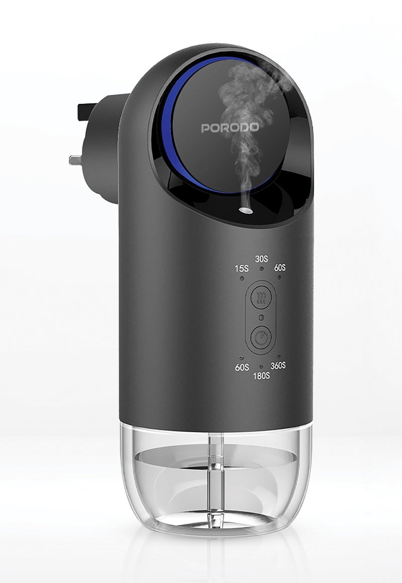 porodo Lifestyle Wall Plug-In Essential Oil Diffuser 120mL / Waterless Diffusion / Adjustable Mist Timer / Air Diffuser for Home, Office, Bedroom  - Black - Image 1