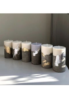 Generic 3 decore concrete candles with coasters  - Image 1