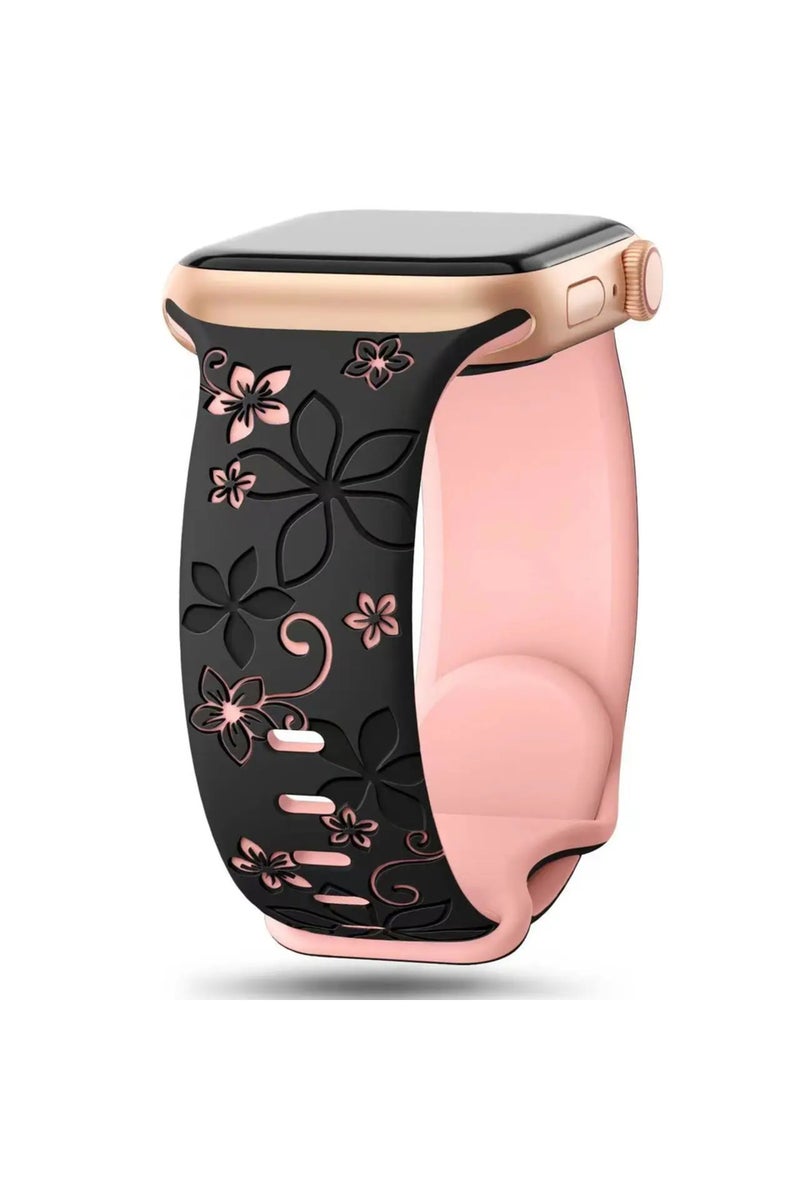42mm 44mm 45mm 49mm black pink Engraved Strap For Apple Watch Band 40mm 44mm 41mm 49mm 45mm 38mm 42m