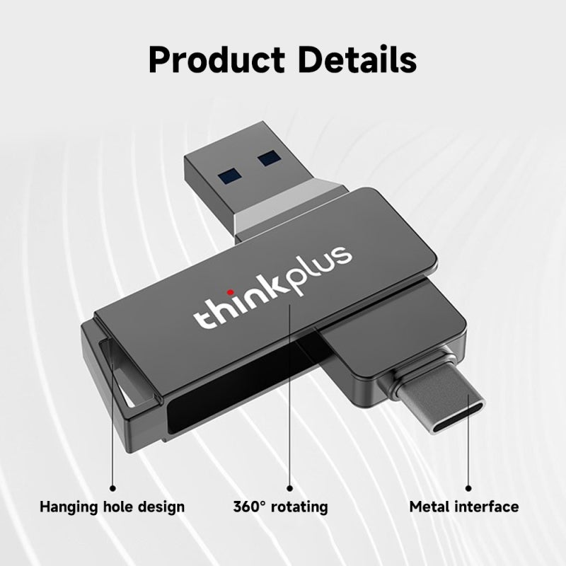 USB Flash Drive 128GB Dual-Port USB Type-C Compatible - 360 Rotating Design Zinc Alloy Shockproof Memory Stick For Multi-Device Data Storage - Image 5