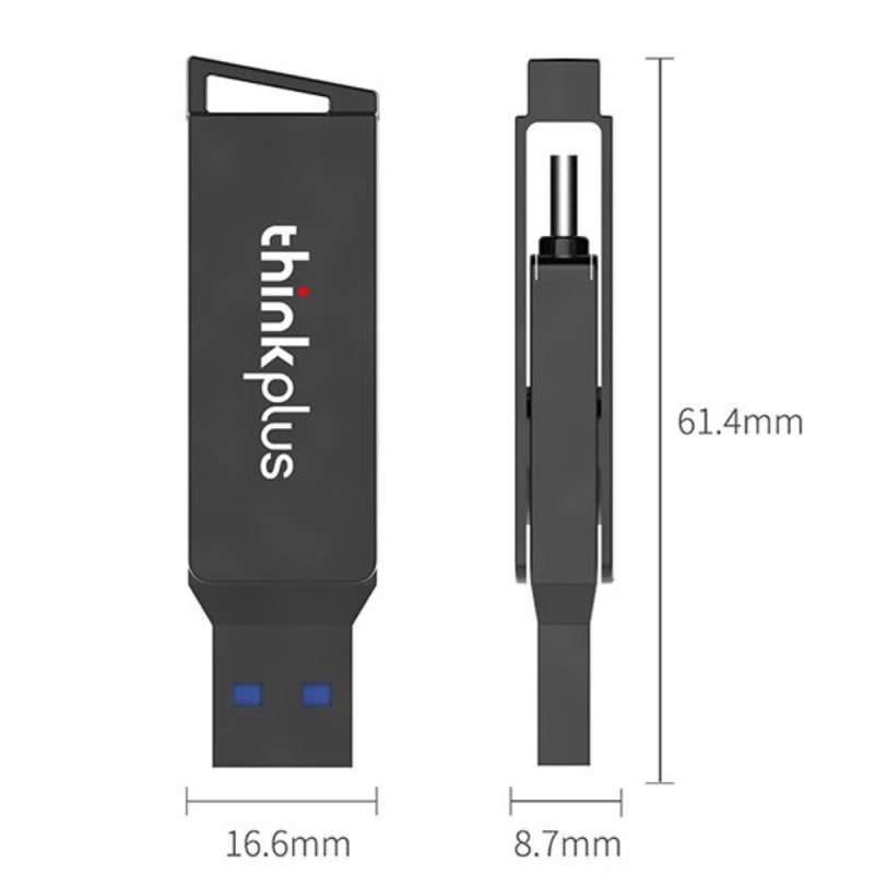 USB Flash Drive 128GB Dual-Port USB Type-C Compatible - 360 Rotating Design Zinc Alloy Shockproof Memory Stick For Multi-Device Data Storage - Image 3