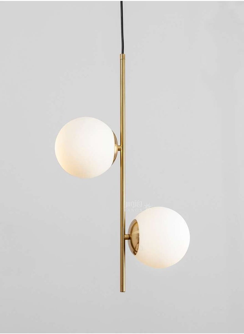 UCANDLE - Modern Ceiling Chandelier Golden Column from Yocandle with 2 Dimmable Glass Bulbs, - Image 1